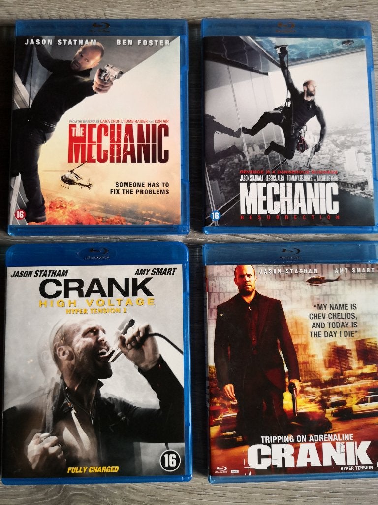 Blu-ray set Jason Statham - crank 1, 2, the mechanic 1, 2, Enlèvement ou Envoi, Blu-ray, Néerlandais