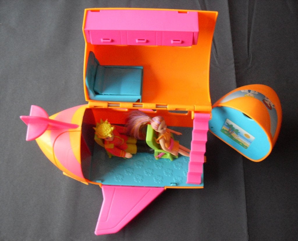 Polly Pocket: Avion vintage + 2 personnages, Collections, Enlèvement, Comme neuf