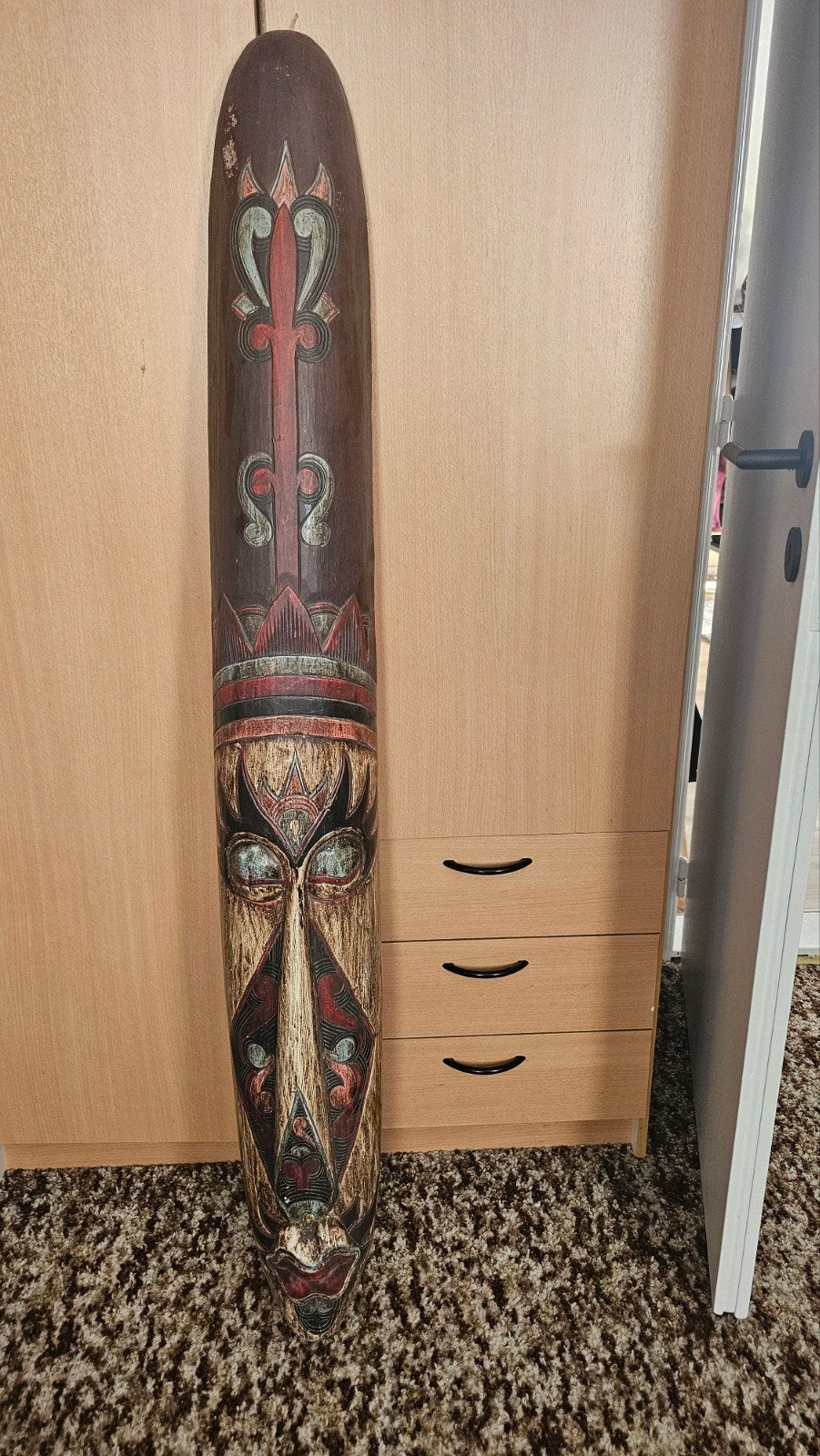 XXL Indonesisch handgesneden houten masker – 200 cm – Bali –, Maison & Meubles, Accessoires pour la Maison | Décorations murale