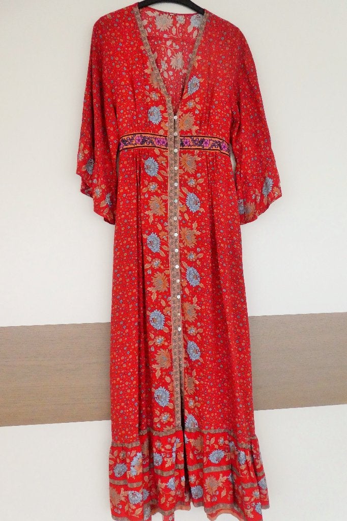 Superbe Robe Longue Bohème Fleurie Nouée au Dos T.38/40 NEUF, Enlèvement, Neuf, Taille 38/40 (M)