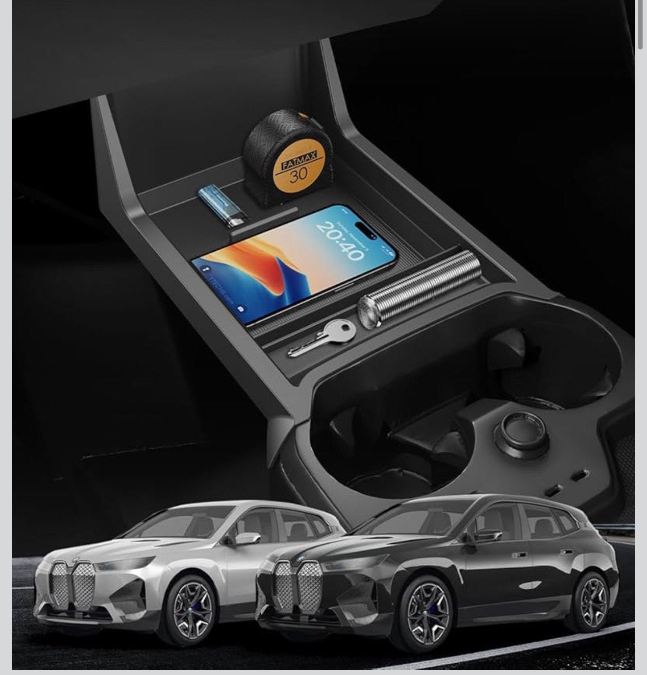 Opberg accessoires bmw ix, Computers en Software, Navigatiesoftware, Ophalen, Zo goed als nieuw