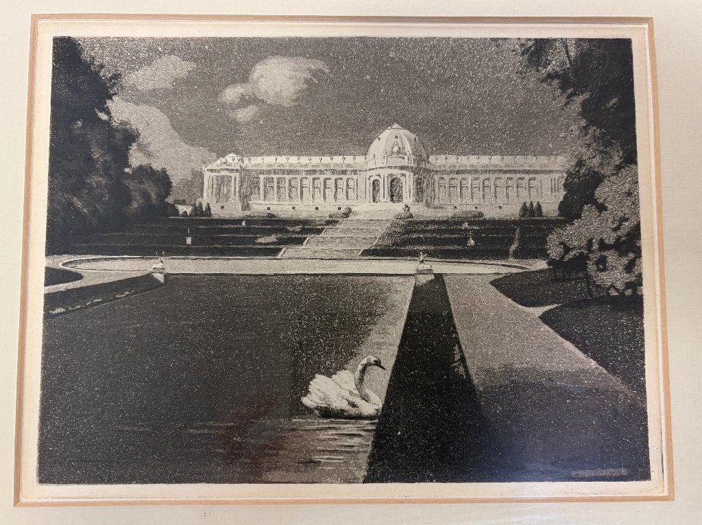 Ets Le parc de Tervueren (1941) van Albert Van Holsbeeck, Genummerd, Ets, Ophalen of Verzenden, 16 cm