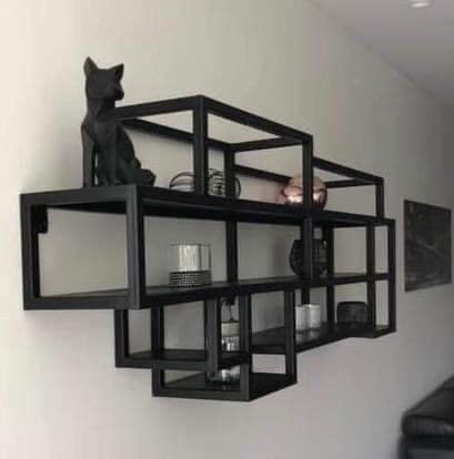 Nieuw metalen design decoratierek, Neuf, 68 cm, Métal, Objet de décoration