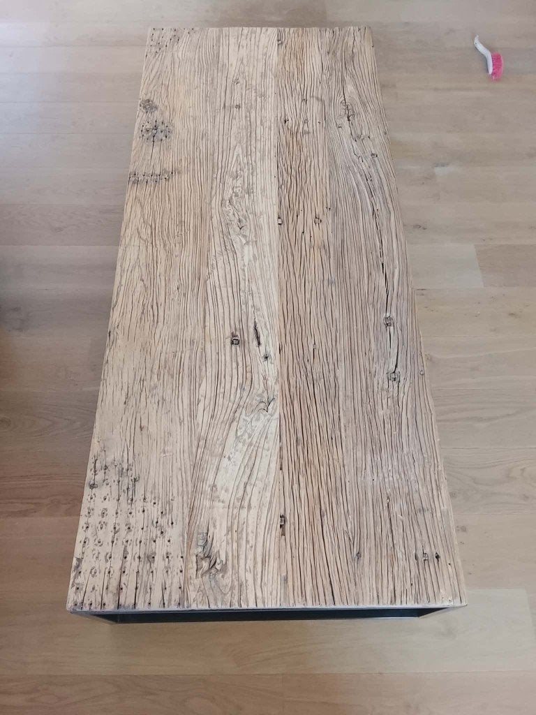 Grote salontafel 'blad uit India", Ophalen