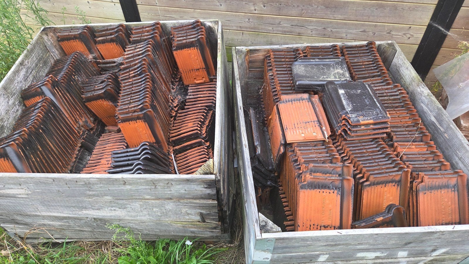 zwarte keramische pottelberg dakpan, Doe-het-zelf en Bouw, Ophalen, Gebruikt, Steen of Klei, Zwart