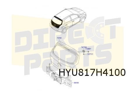 Hyundai	i20 achterklep (zonder wisser) (1/09-6/12) Origineel, Neuf, Arrière, -, Haillon arrière