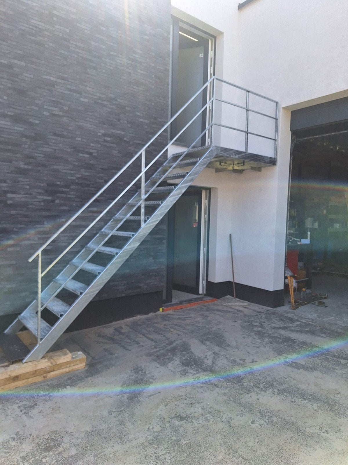 escalier en métal galvanisé avec main courante., Bricolage & Construction, Enlèvement ou Envoi, Neuf, Fer