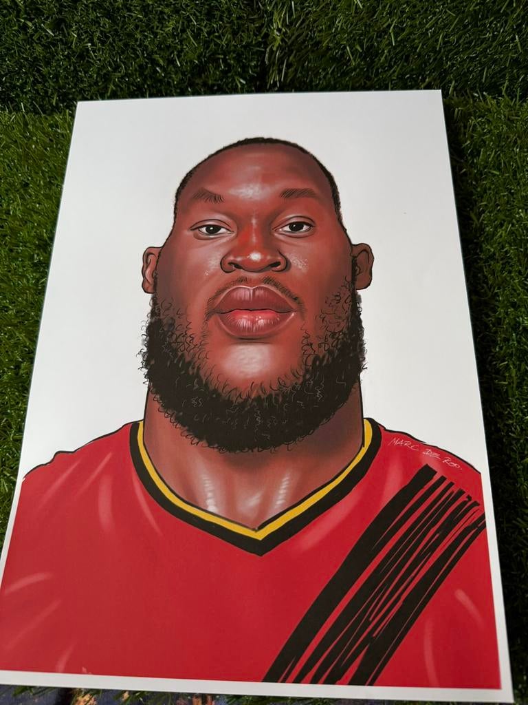 Karikatuur lukaku A4, Verzamelen, Ophalen of Verzenden, Nieuw, Poster, Plaatje of Sticker