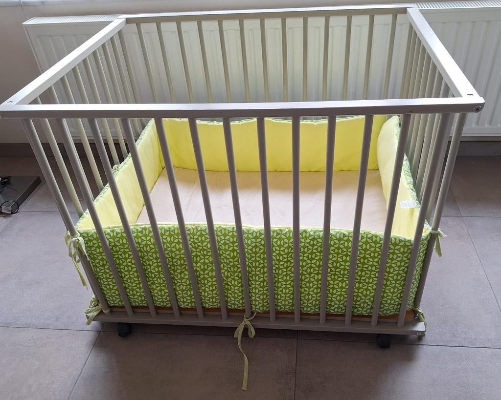 Verstelbaar babypark incl. matras en parkomranding, Kinderen en Baby's, Ophalen, Zo goed als nieuw, In hoogte verstelbaar