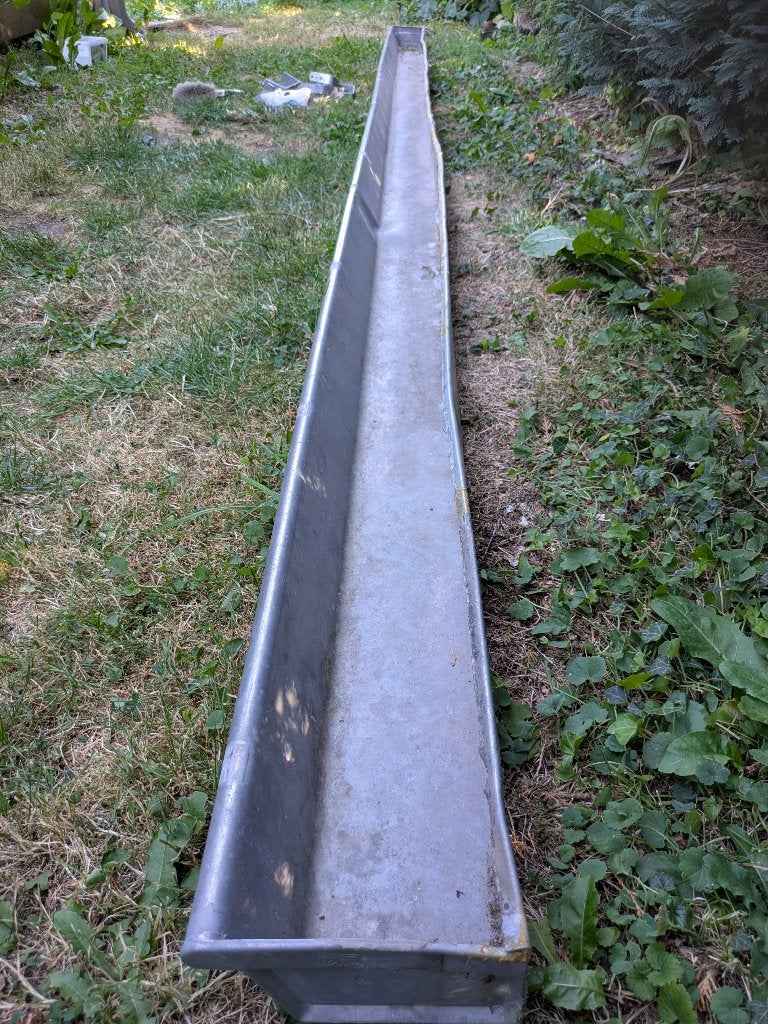 Gouttière en zinc, Bricolage & Construction, Tuyaux & Évacuations, Comme neuf, Gouttière, Zinc, 4 à 6 mètres, 80 mm ou plus, Enlèvement