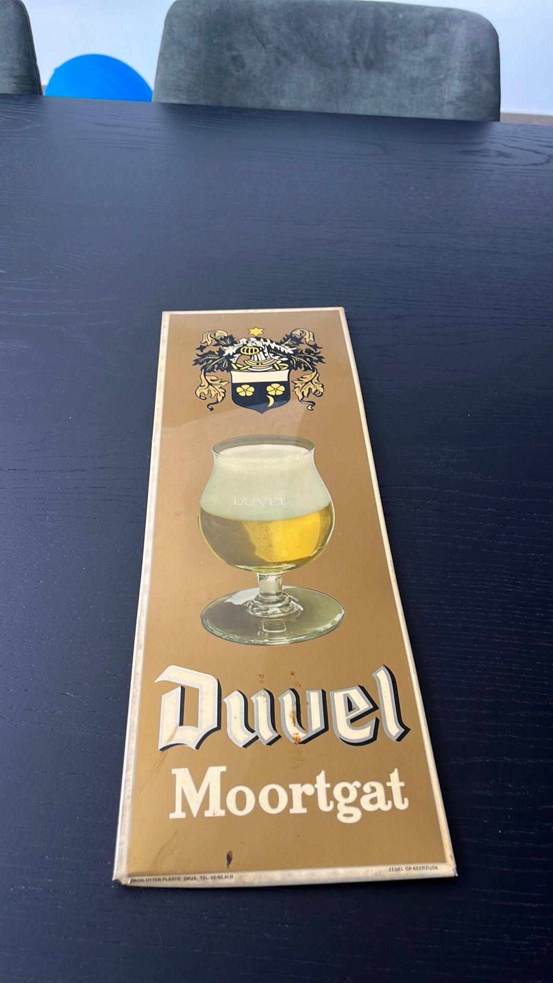 Duvel reclame, Verzamelen, Biermerken, Ophalen, Gebruikt, Reclamebord, Plaat of Schild, Duvel