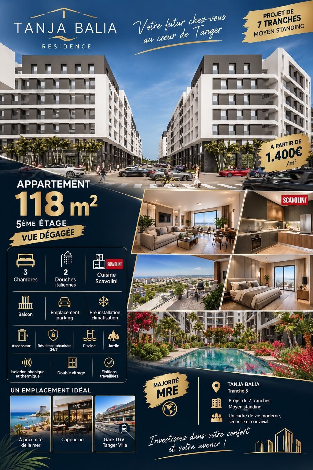 appartement TANGER 118m2, Immo