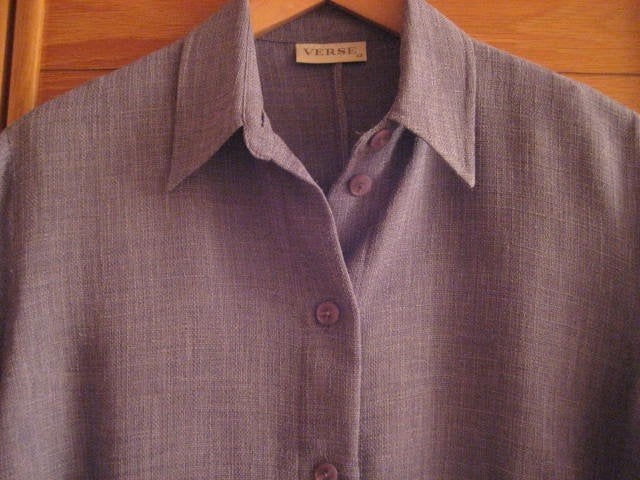 Blouse lilas à manches courtes pour femme — taille 42, Enlèvement ou Envoi, Comme neuf, Taille 42/44 (L), Autres couleurs