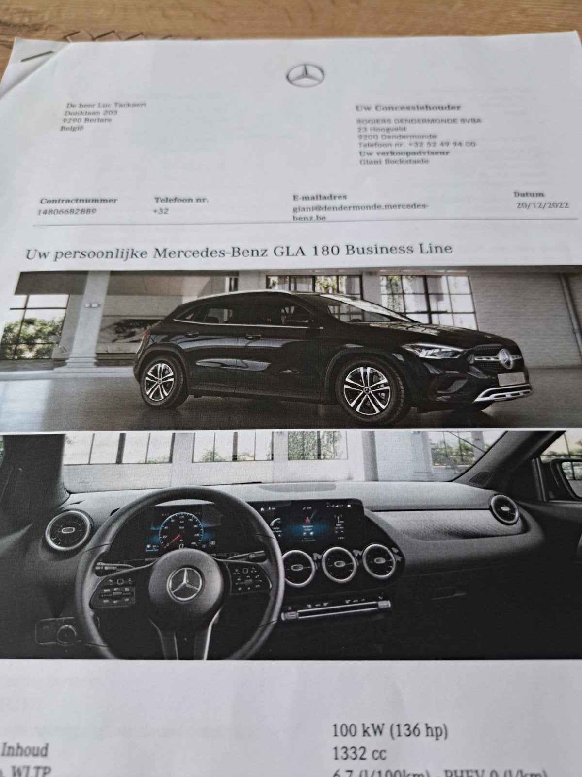 Mercedes Benz GLA 180 Business Line, Automaat, Beige, Particulier, GLA