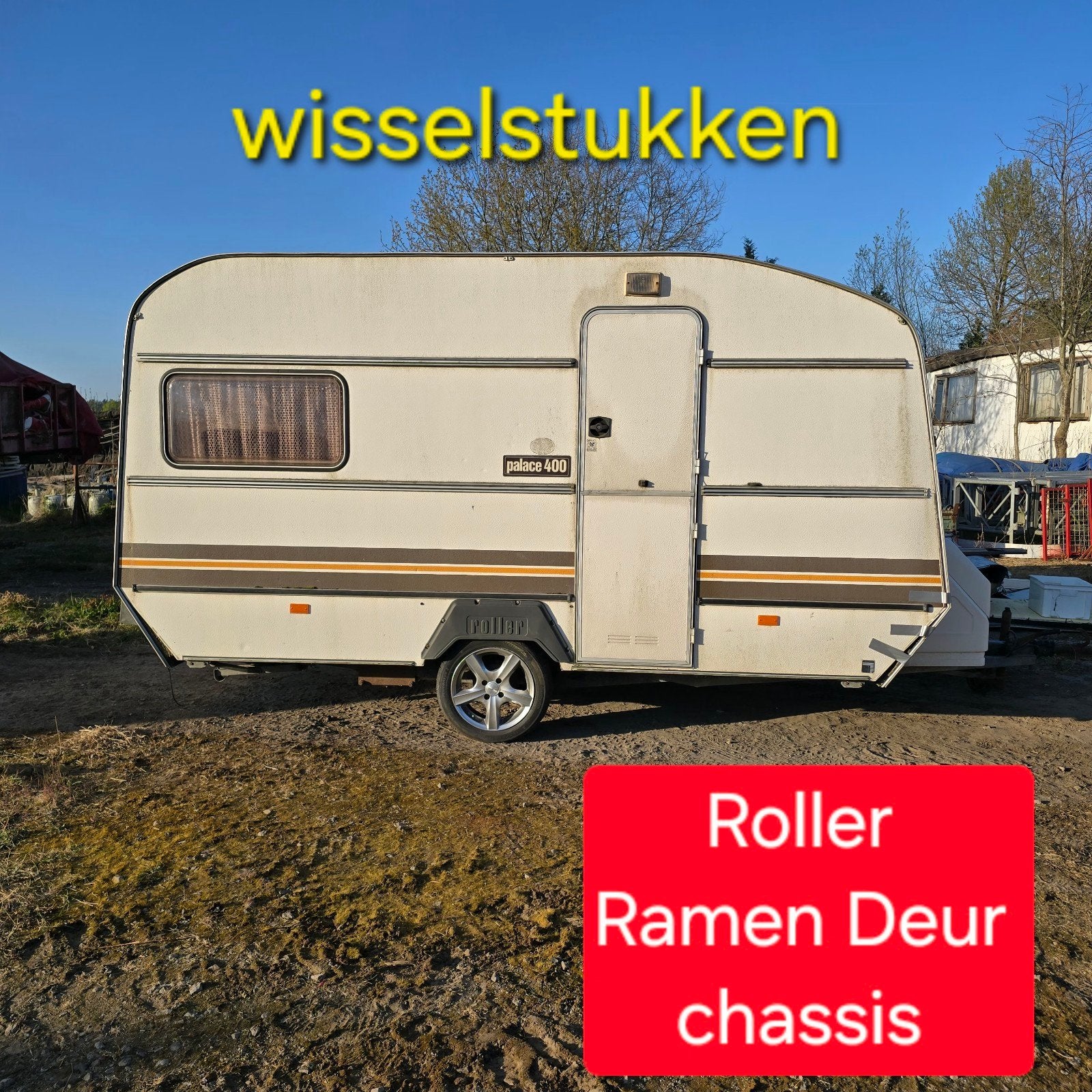 Caravan Roller 750kg wisselstukken chassis lamp Handvaten, Ophalen
