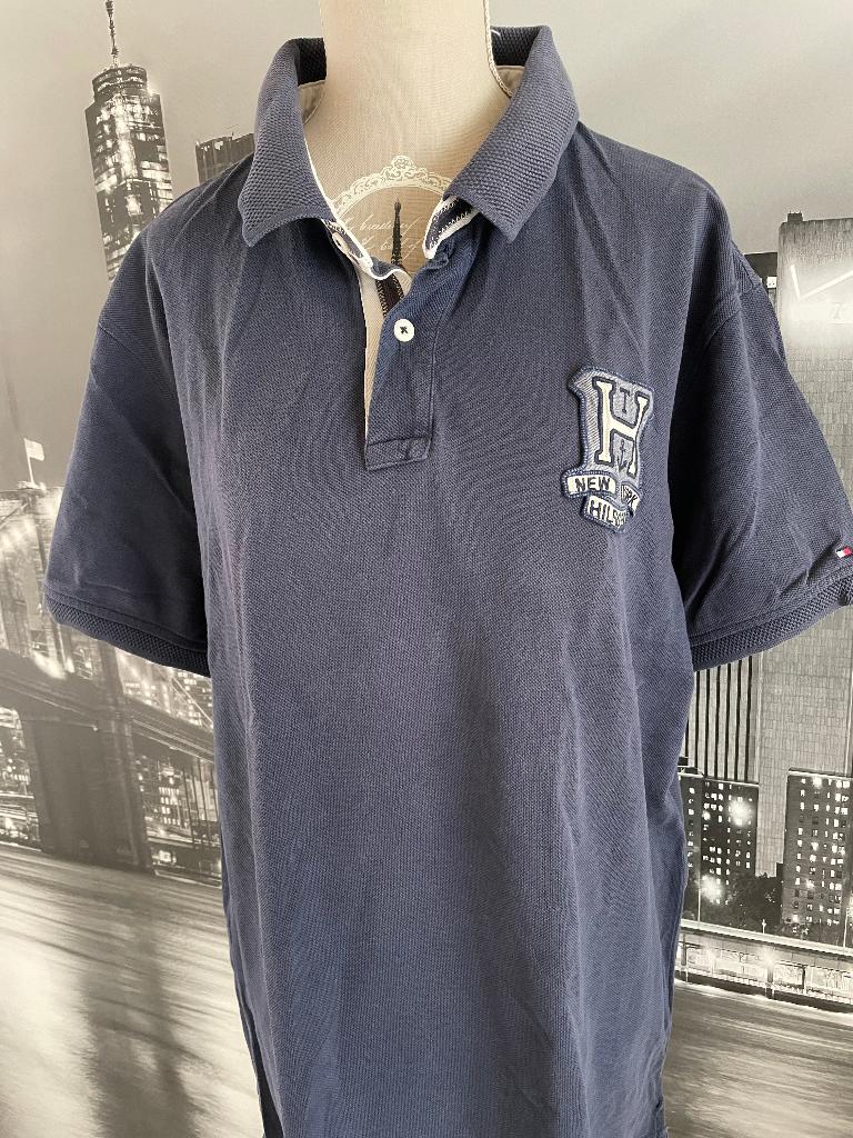blauwe polo Tommy Hilfiger XXL Slim Fit - katoen, Kleding | Heren, Polo's, Overige maten, Zo goed als nieuw, Tommy hilfiger, Verzenden