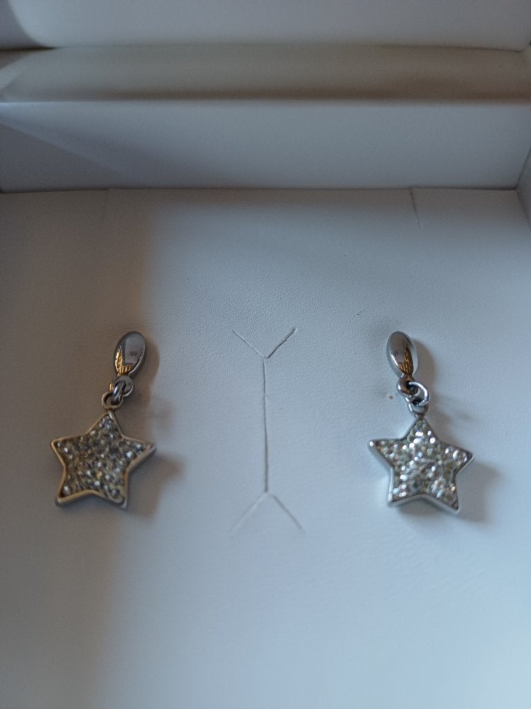 Boucles d'oreilles étoiles, Bijoux, Sacs & Beauté, Gris, Comme neuf, Enlèvement, Avec strass