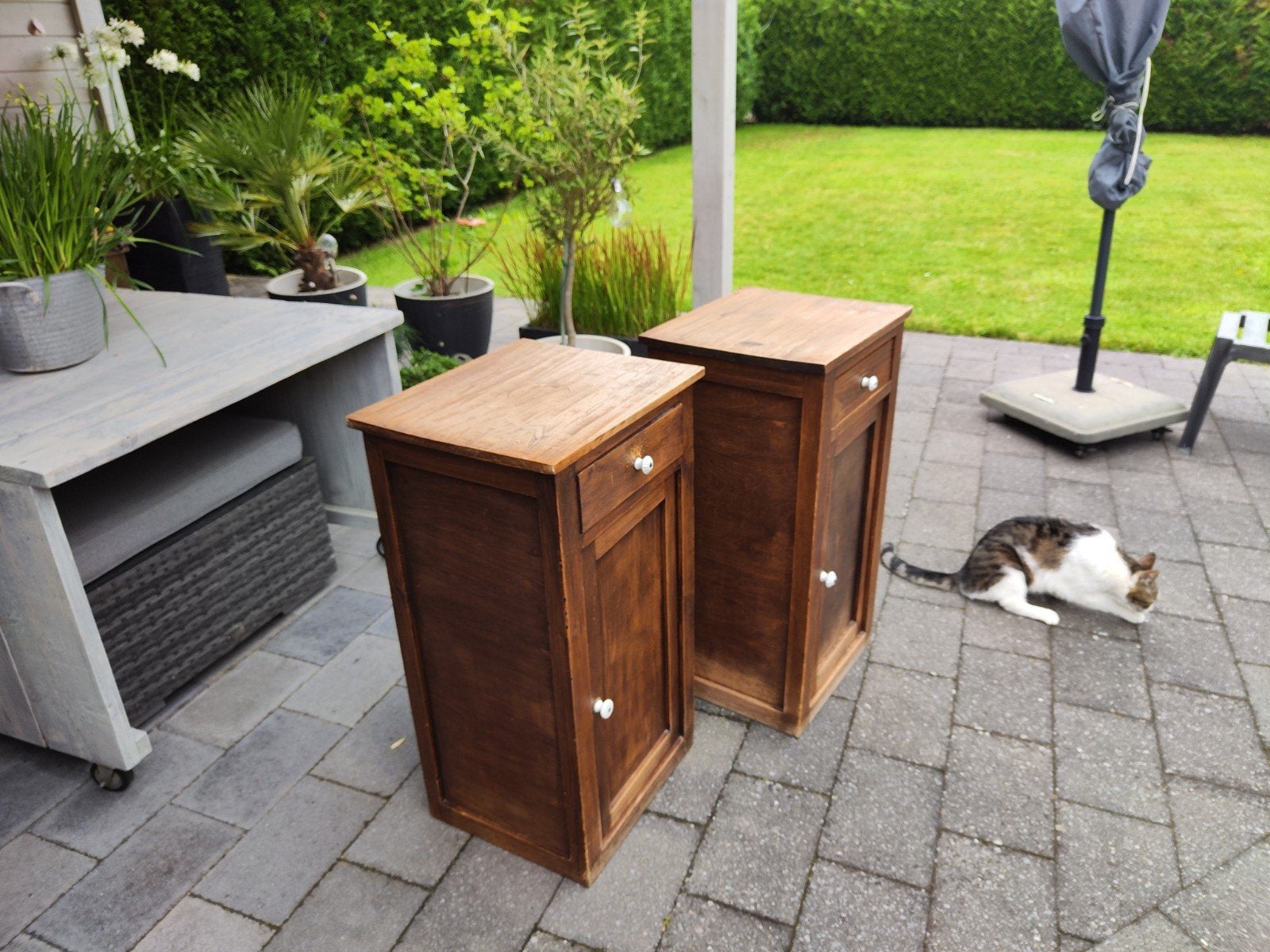 Twee kastjes, hout, Ophalen, Gebruikt, Minder dan 45 cm, 70 cm of meer