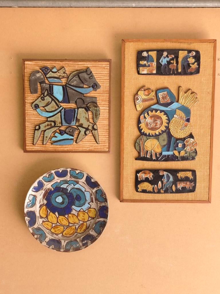 Vintage Keramiek Wandtableaus & Schaal Henk Potters, Ophalen