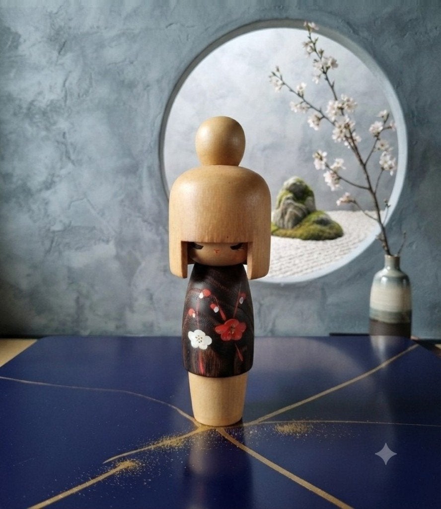 Magnifique Koigokoro Kokeshi d'Usaburo, 22 cm, Japon, Bois, Décoré