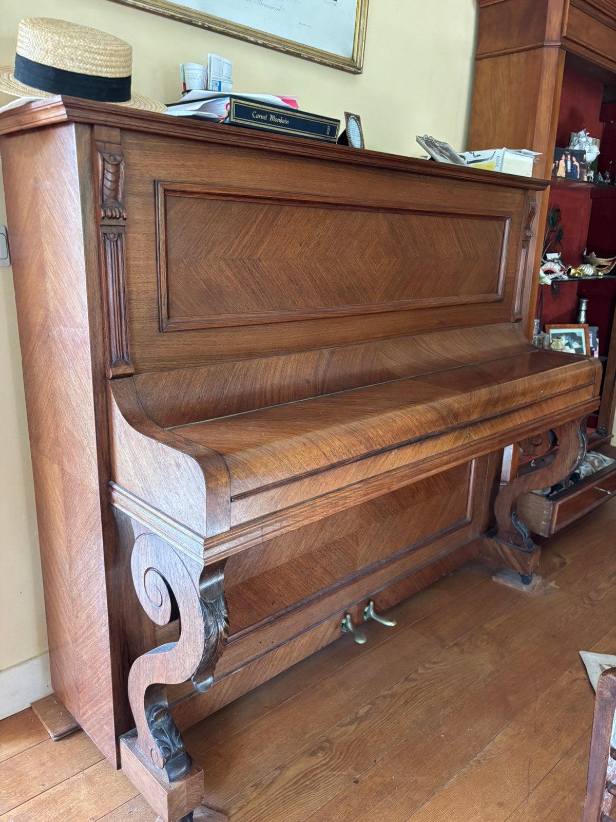 Piano droit F BERDEN (Manuf. Royale) - fonte &Méc. Schwander, Musique & Instruments, Pianos, Enlèvement, Comme neuf, Brun, Piano