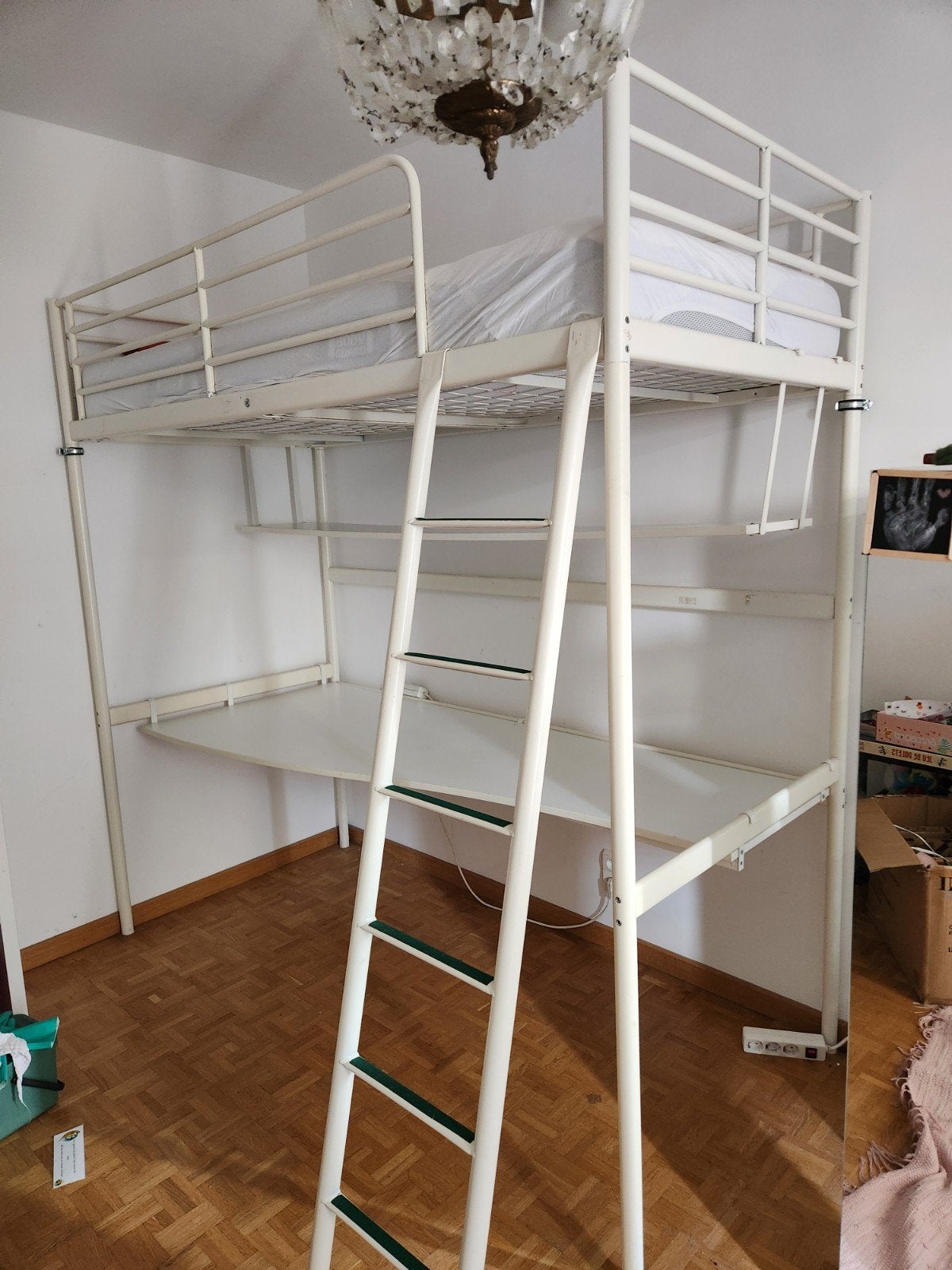 Lit mezzanine Tromsö IKEA, avec bureau et étagère, Maison & Meubles, Enlèvement, 200 cm, 90 cm, Lit mezzanine