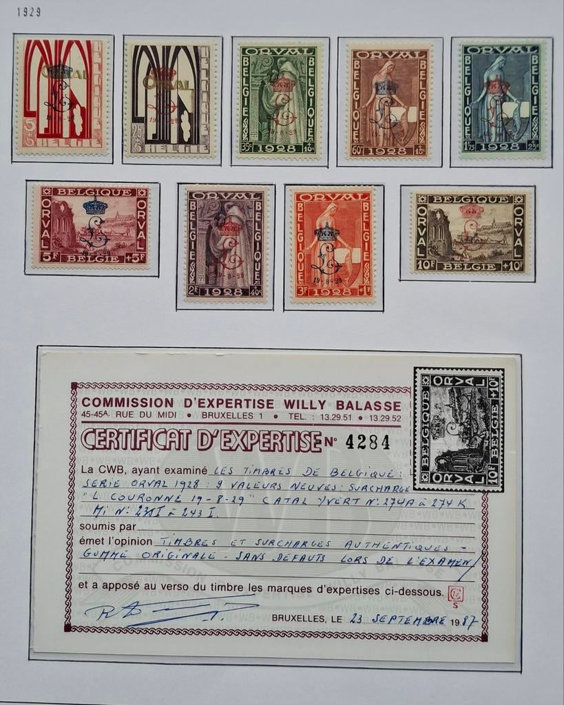 België 272A/72K* ( met certificaat Willy Balasse), Ophalen of Verzenden