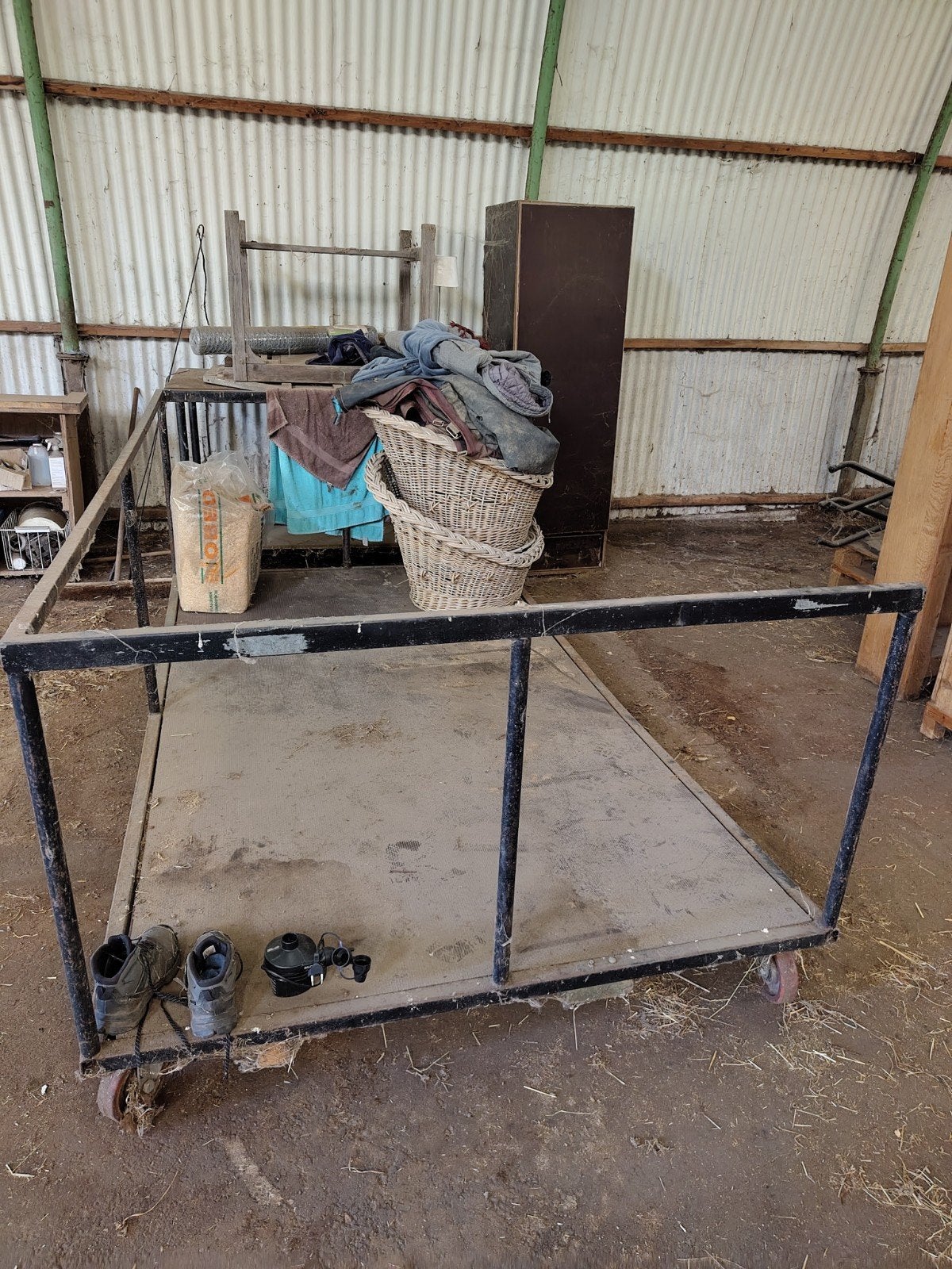 Werktafel en transportkar, Ophalen, Gebruikt