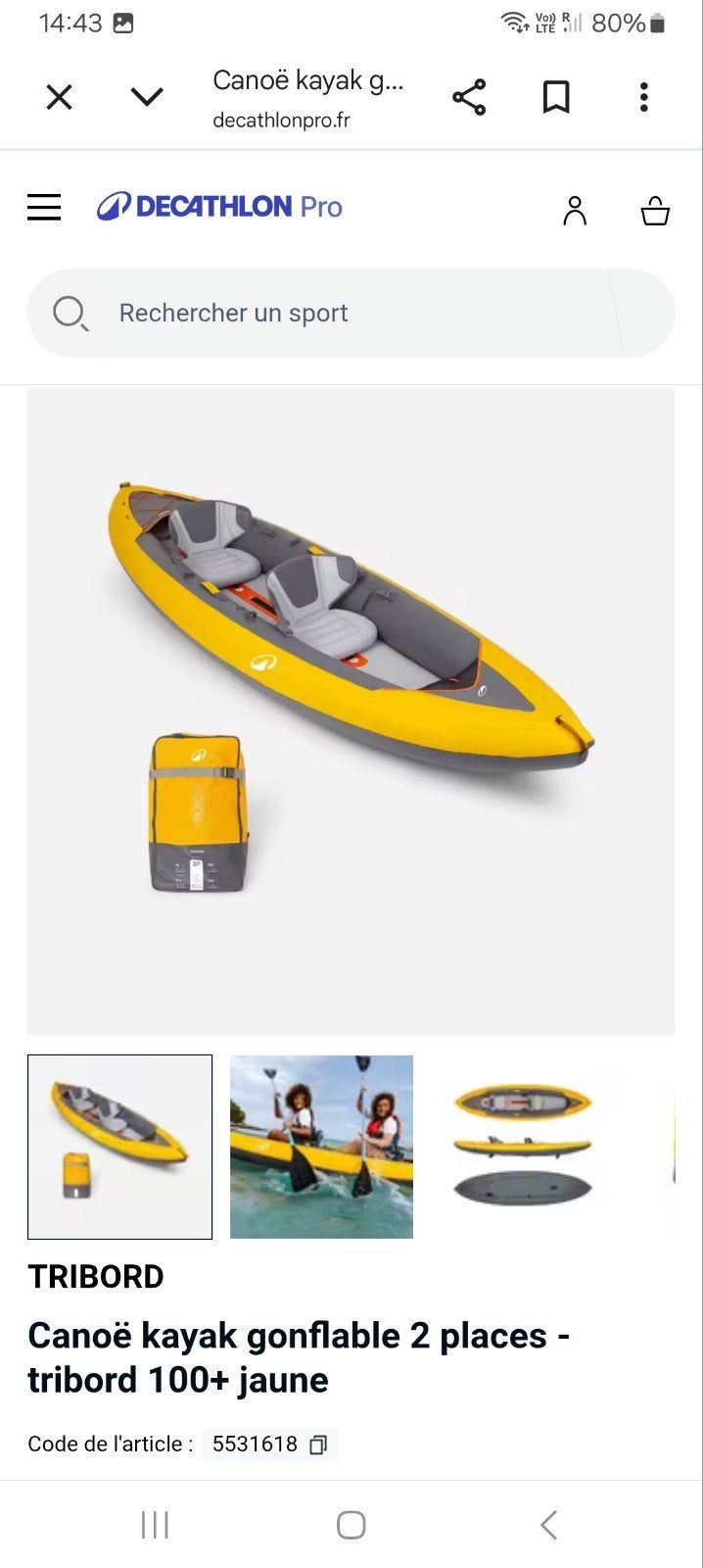 kajak met 2 motoren, Watersport en Boten, Ophalen, Kajak