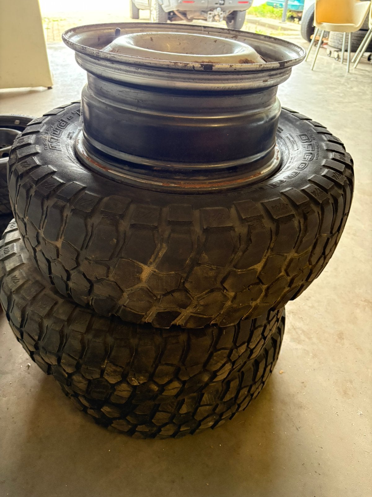 Bf goodrich modderbanden + 1 velg Discovery 2 P38, Ophalen, Gebruikt, 16 inch, All Season