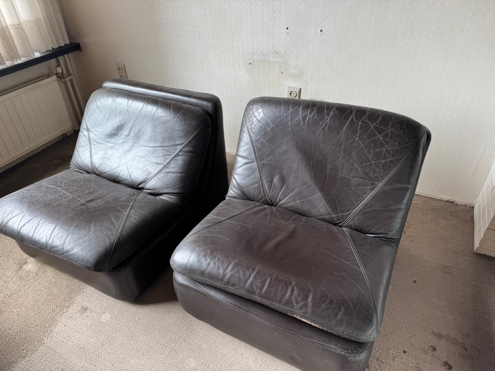 Lederen hoek fauteuil bestaande uit 6 modules, Enlèvement, Utilisé, Cuir
