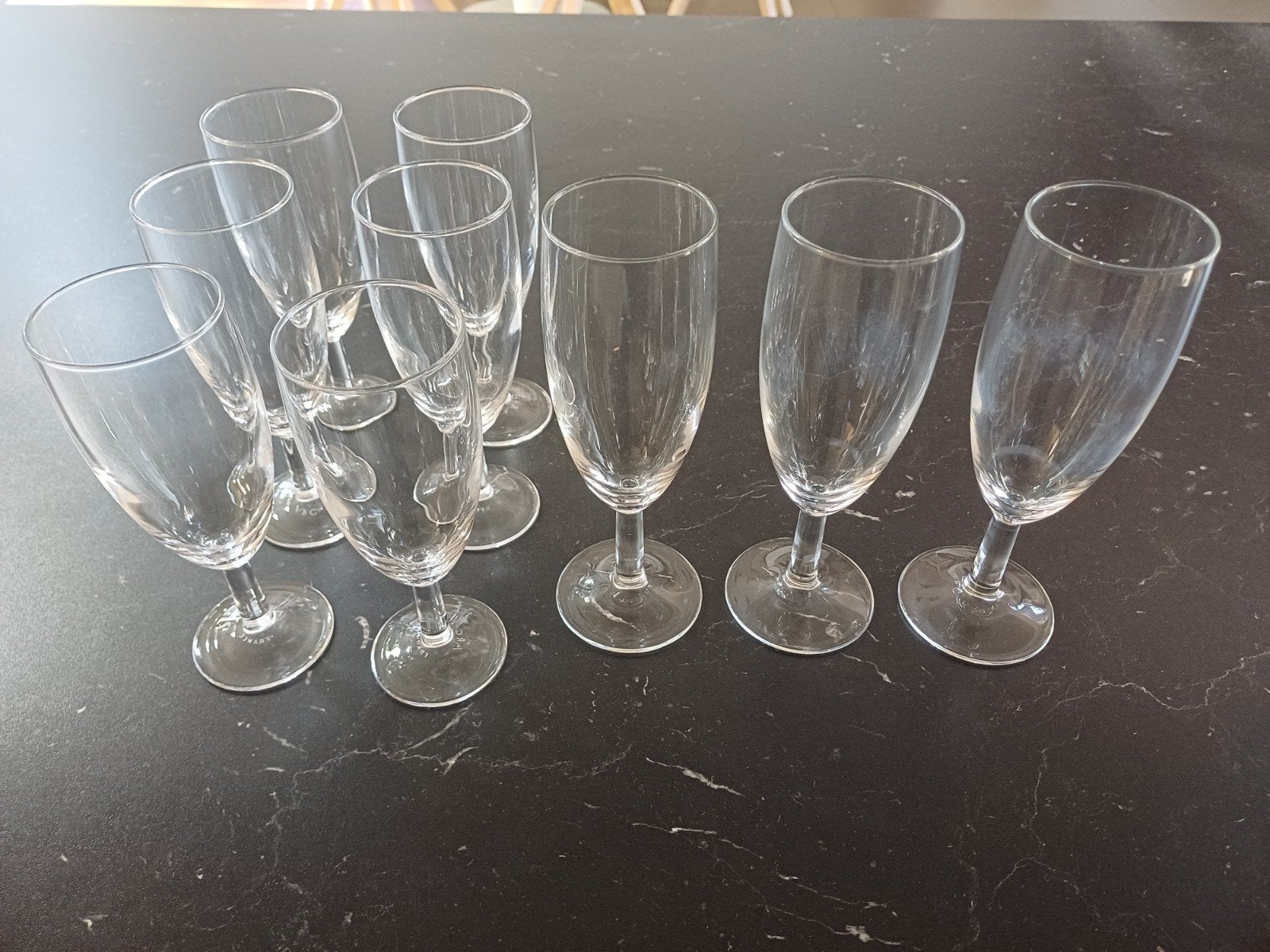 Set van 9 champagnefluiten, Ophalen of Verzenden