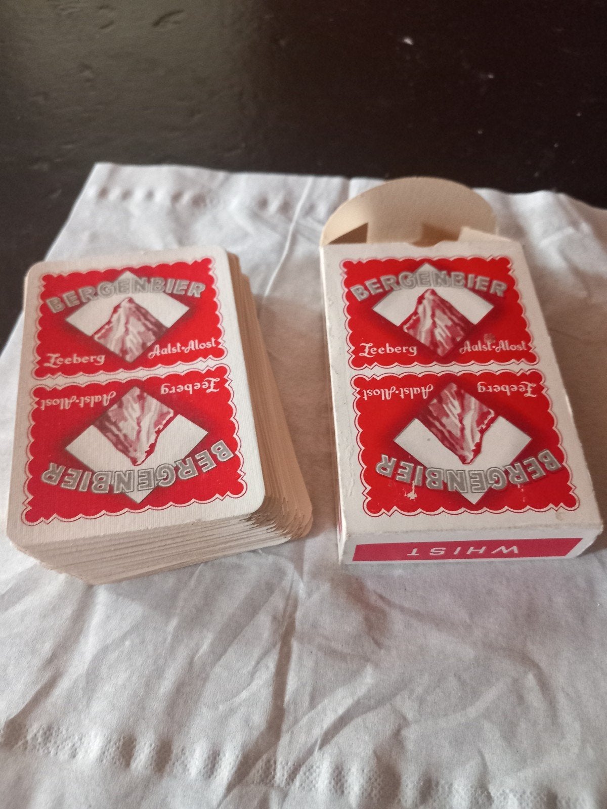Reclame Bergenbier Zeeberg Aalst speelkaarten., Ophalen