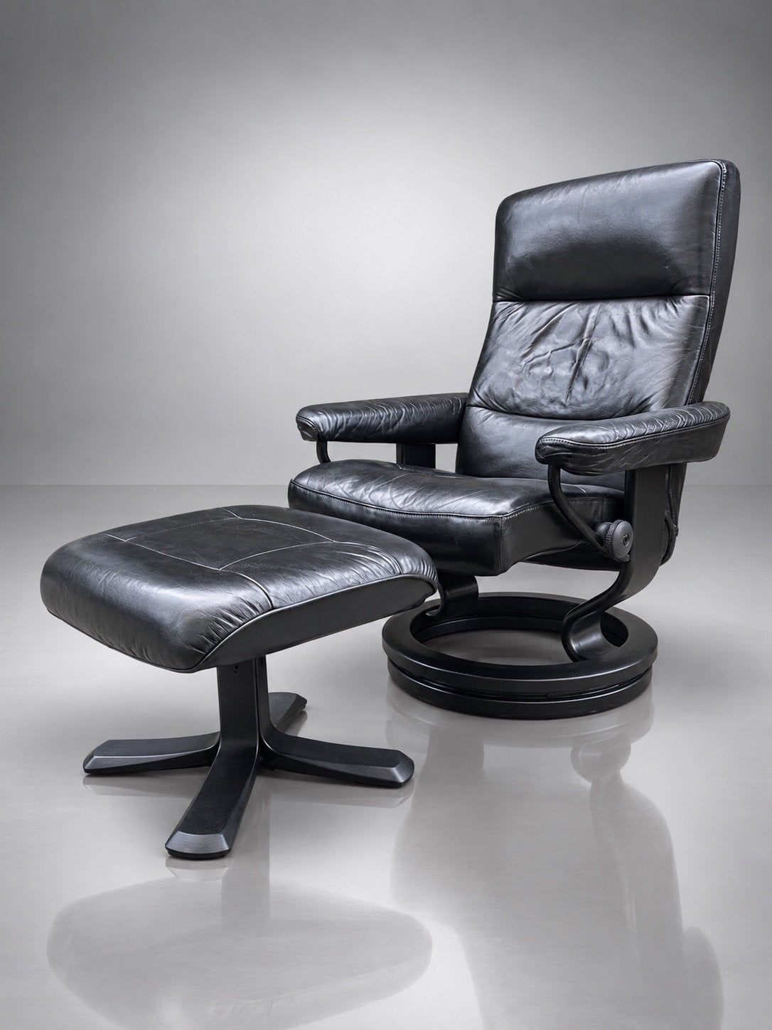 Stressless Atlantic & Hocker, Maison & Meubles, Enlèvement ou Envoi, Banc droit, Scandinavisch, Cuir