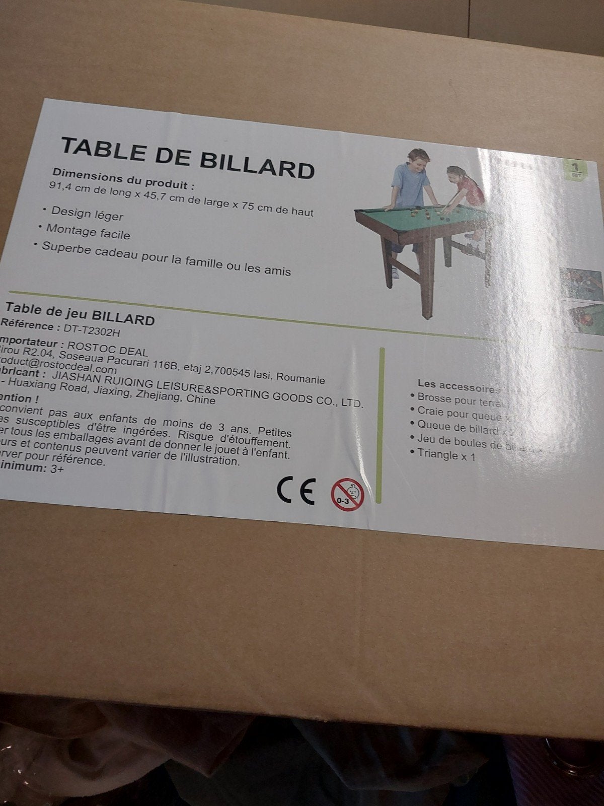 Biljartspeeltafel, Ophalen, Nieuw, Biljarttafel