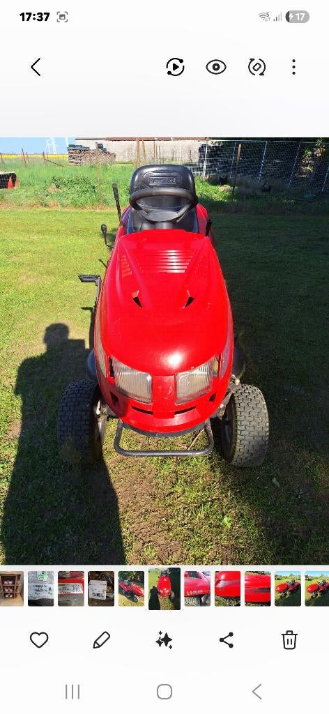 Tracteur tondeuse, Enlèvement, Utilisé, Démarrage électrique, 90 à 120 cm