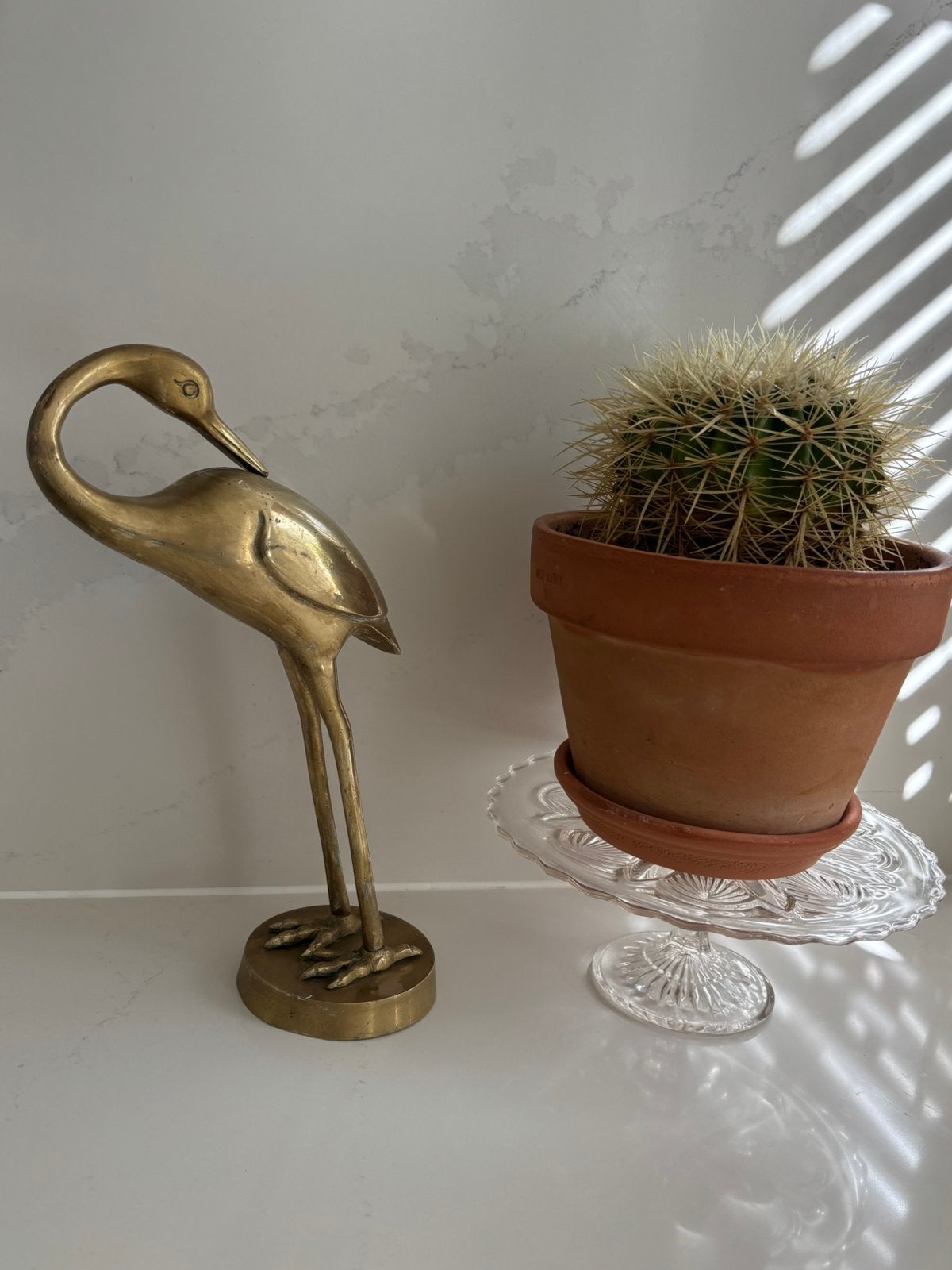 Grote Messing Kraanvogel (32 cm) Vintage Eyecatcher, Ophalen of Verzenden