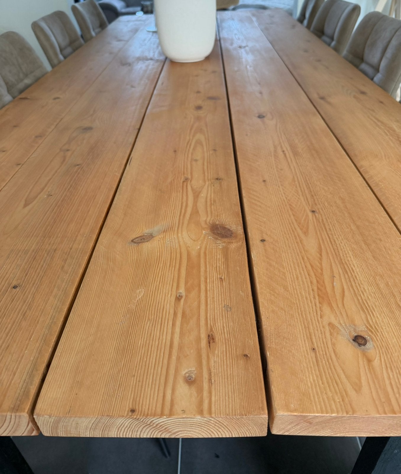Houten tafel 8-10 personen, Comme neuf, 100 à 150 cm, Enlèvement, Autres formes