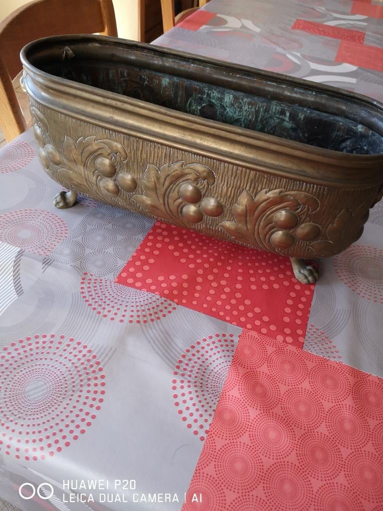 Jardinière en cuivre longueur 38 cm, Antiek en Kunst, Ophalen, Koper