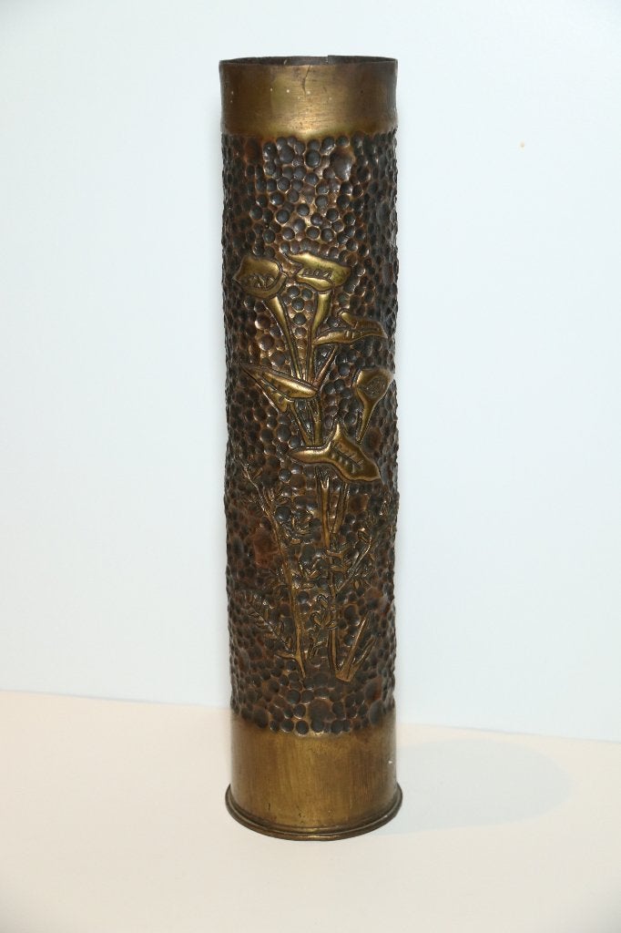 Trench art obus Eerste Wereldoorlog, Verzamelen, Militaria | Algemeen, Ophalen, Overige soorten, Kunstobject