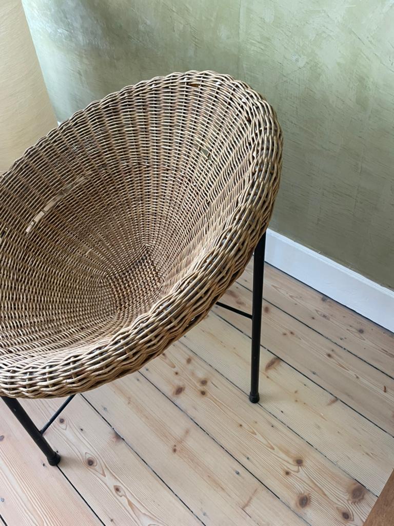 Vintage rieten kuipstoel, Ophalen