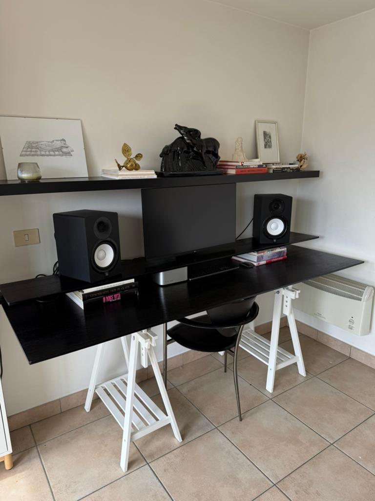 Bureau tafel met 2 ikea schragen, Bureau d'ordinateur, Vintage, Comme neuf, IKEA