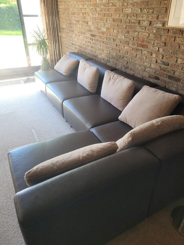 Abitare design lederen zetel RODEO – met kussens, Huis en Inrichting, Ophalen, Zo goed als nieuw, Leer