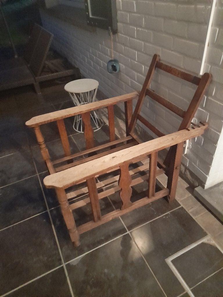 Vintage houten tuinstoel, Ophalen, Huis en Inrichting