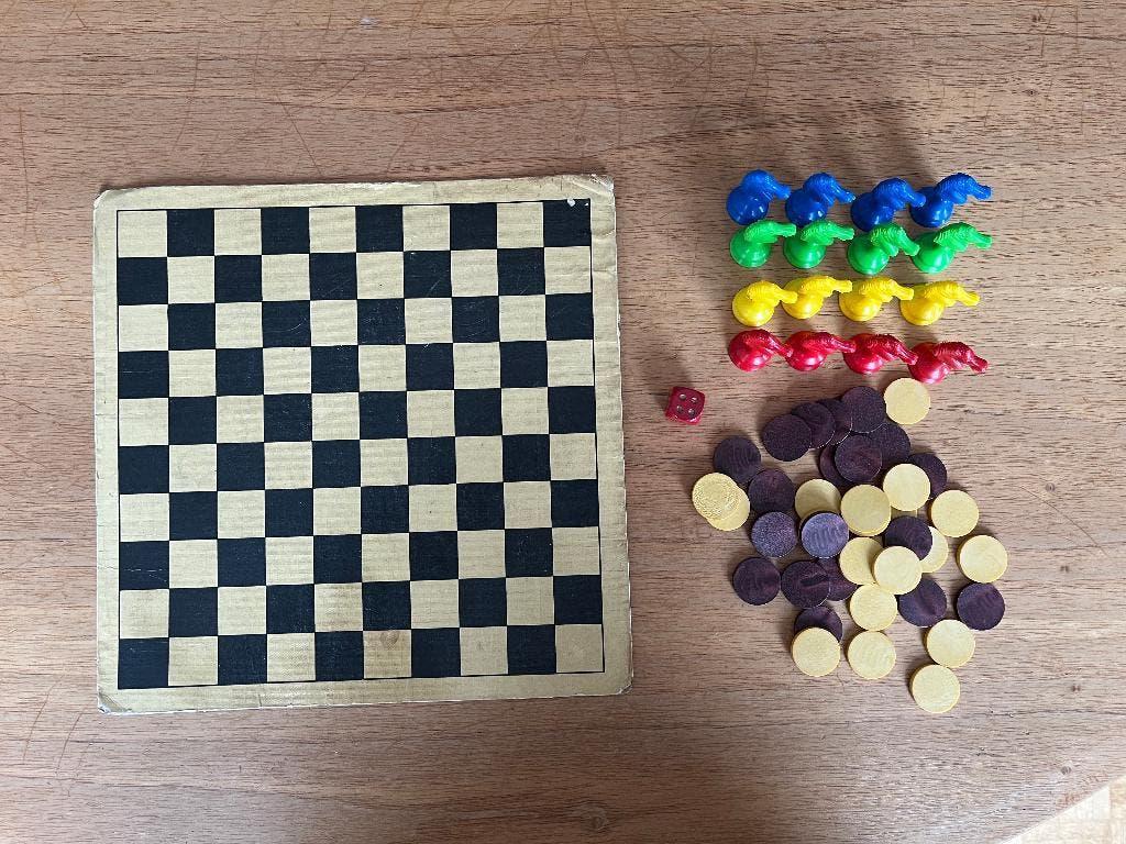 damspel + paardenspel, Een of twee spelers, Ophalen of Verzenden, Gebruikt