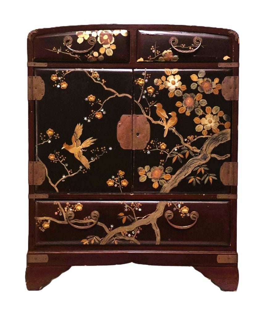 Grand meuble japonais, laqué nacré., Enlèvement ou Envoi, Autres types