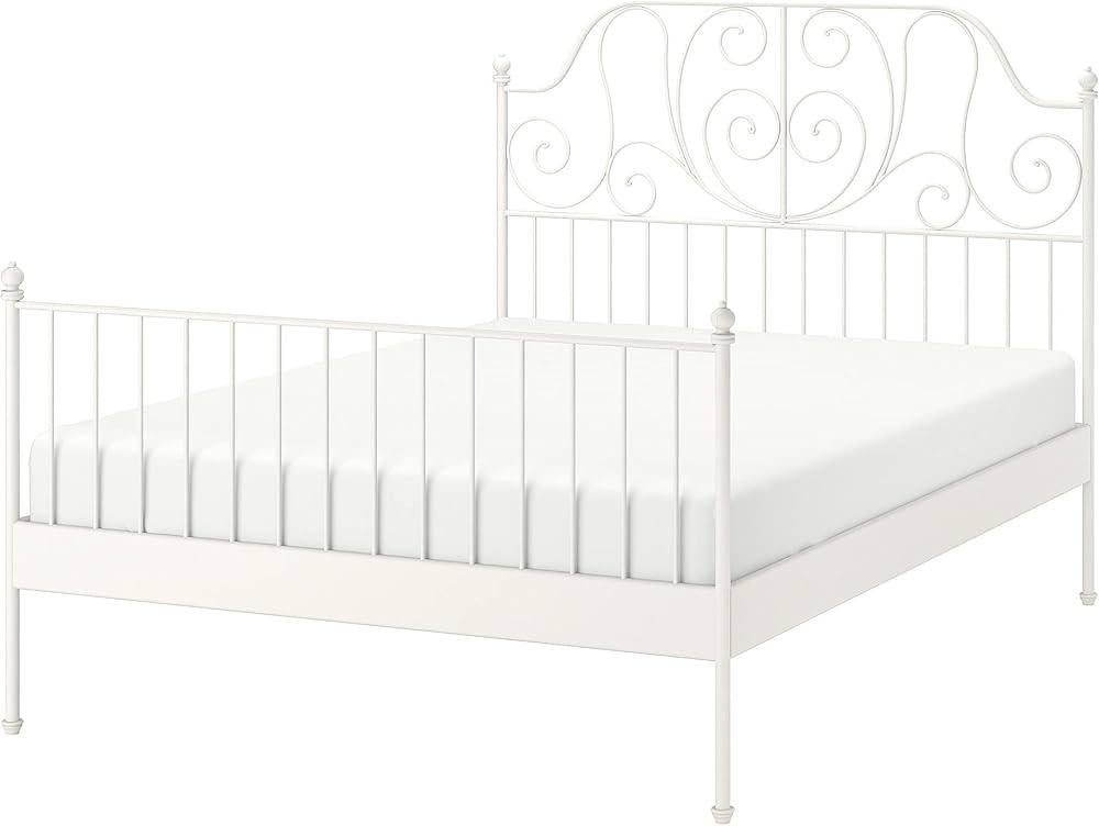 IKEA LEIRVIK bed 140 x 200 met LONSET lattenbodems, Ophalen, 200 cm