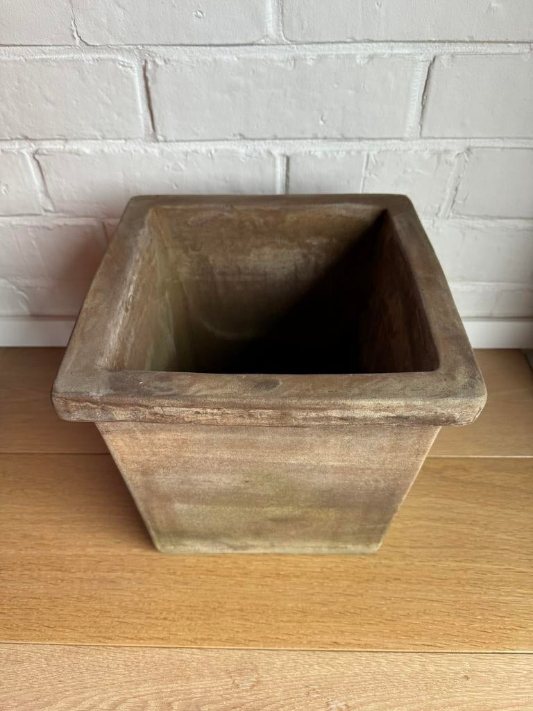 Terracotta bloempot - vierkant - H 29cm, Tuin en Terras, Gebruikt, Vierkant, Minder dan 40 cm, Balkon
