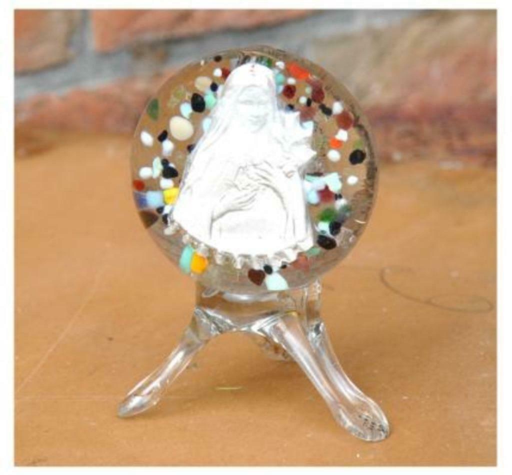 §sulfure sur pied religieux en verre soufflet, Antiek en Kunst, Ophalen of Verzenden