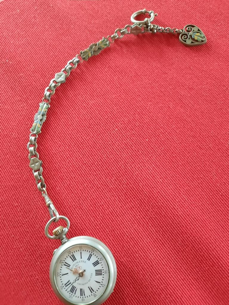 Zakhorloge Roskopf-Chemin de Fer , Paris 1889 - Anvers 1885, Ophalen, Zakhorloge